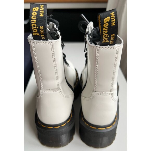 DR. MARTENS Jadon 8-Eye Boot - White Polished Smooth Leather - Picture 3 of 8